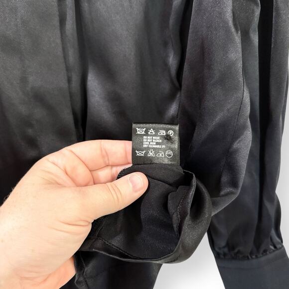 NEW Escada Black Silk Blouse Womens Size 38 US 8 Vintage 80s 90s Luxury Designer - Picture 7 of 12